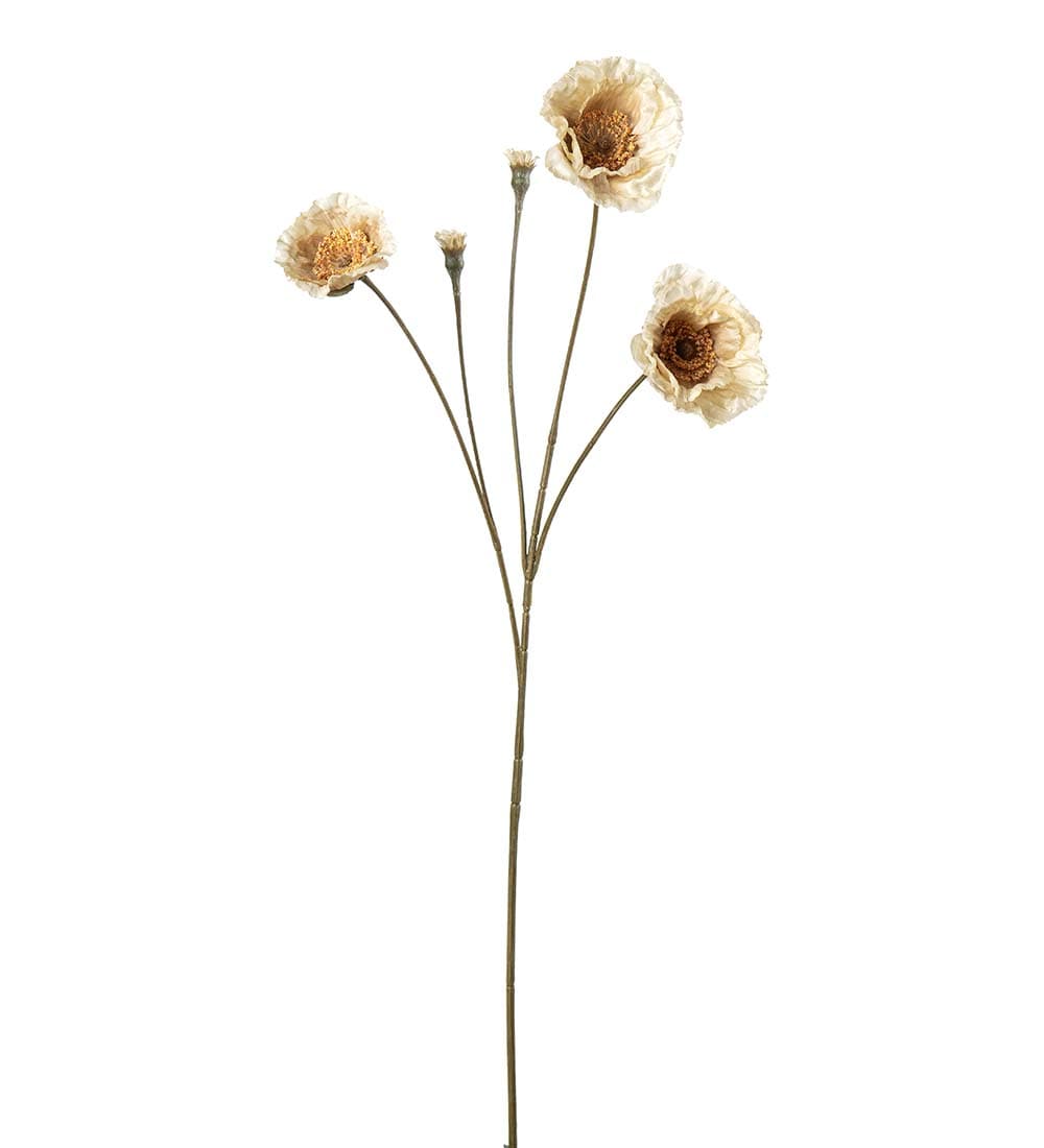 Kunstig krem Valmue 67cm