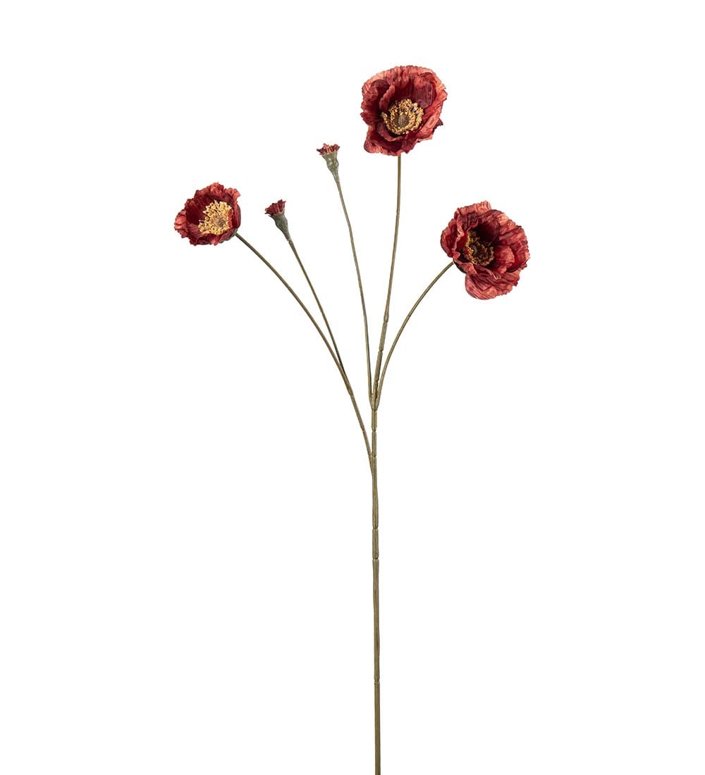 Kunstig rød Valmue 67cm