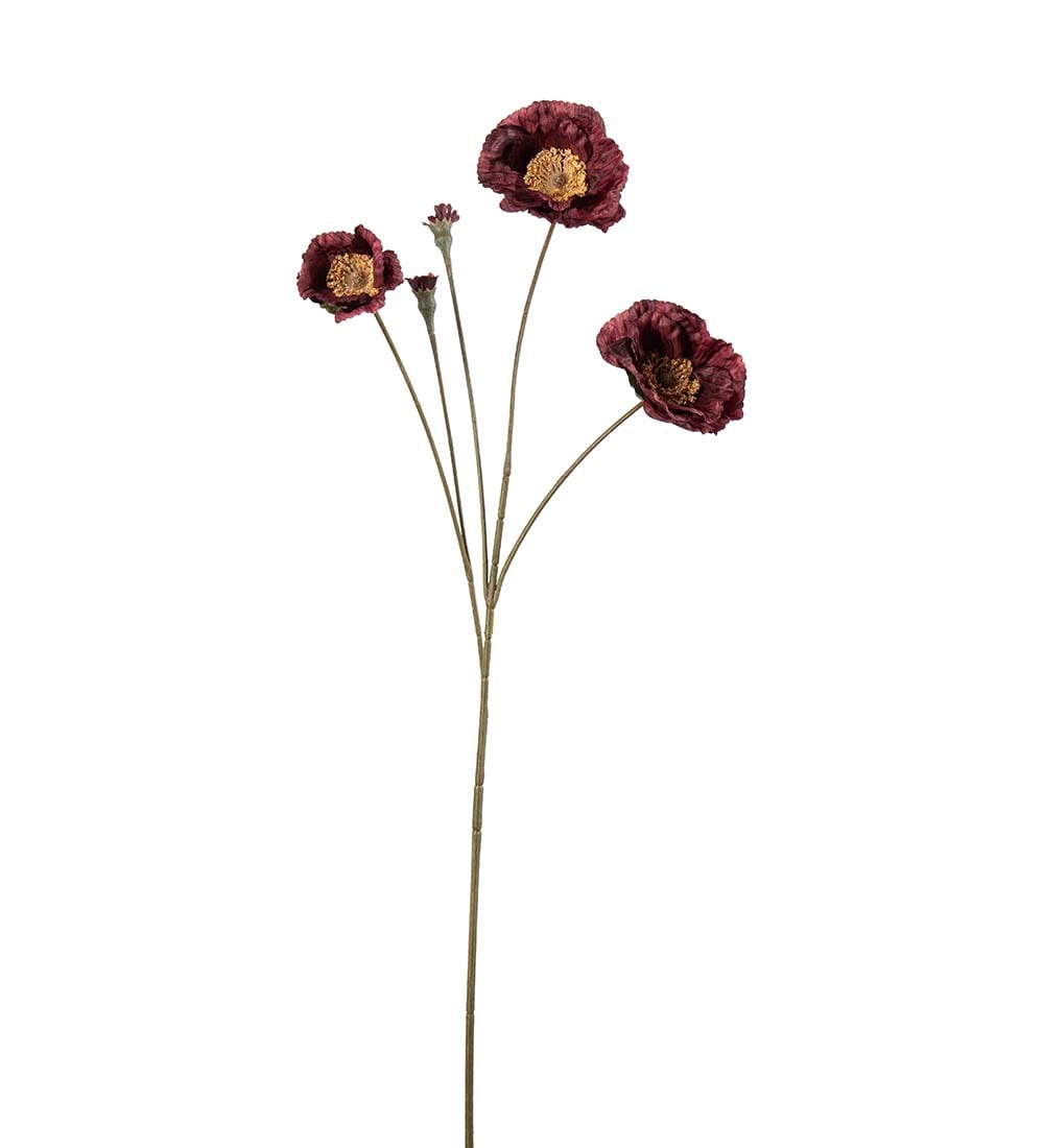 Kunstig burgunder Valmue 67cm
