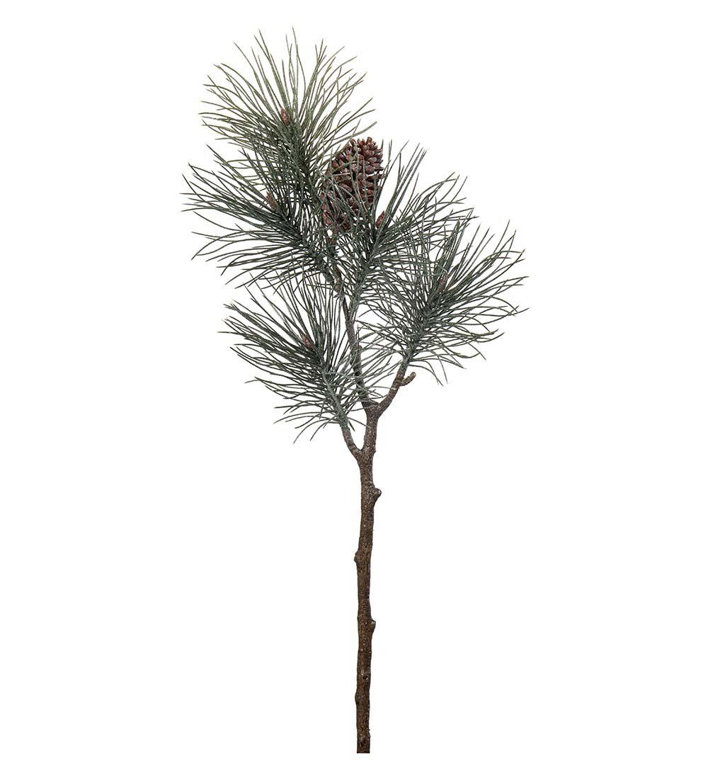 Kunstig grønn Furukvist med frost 74cm