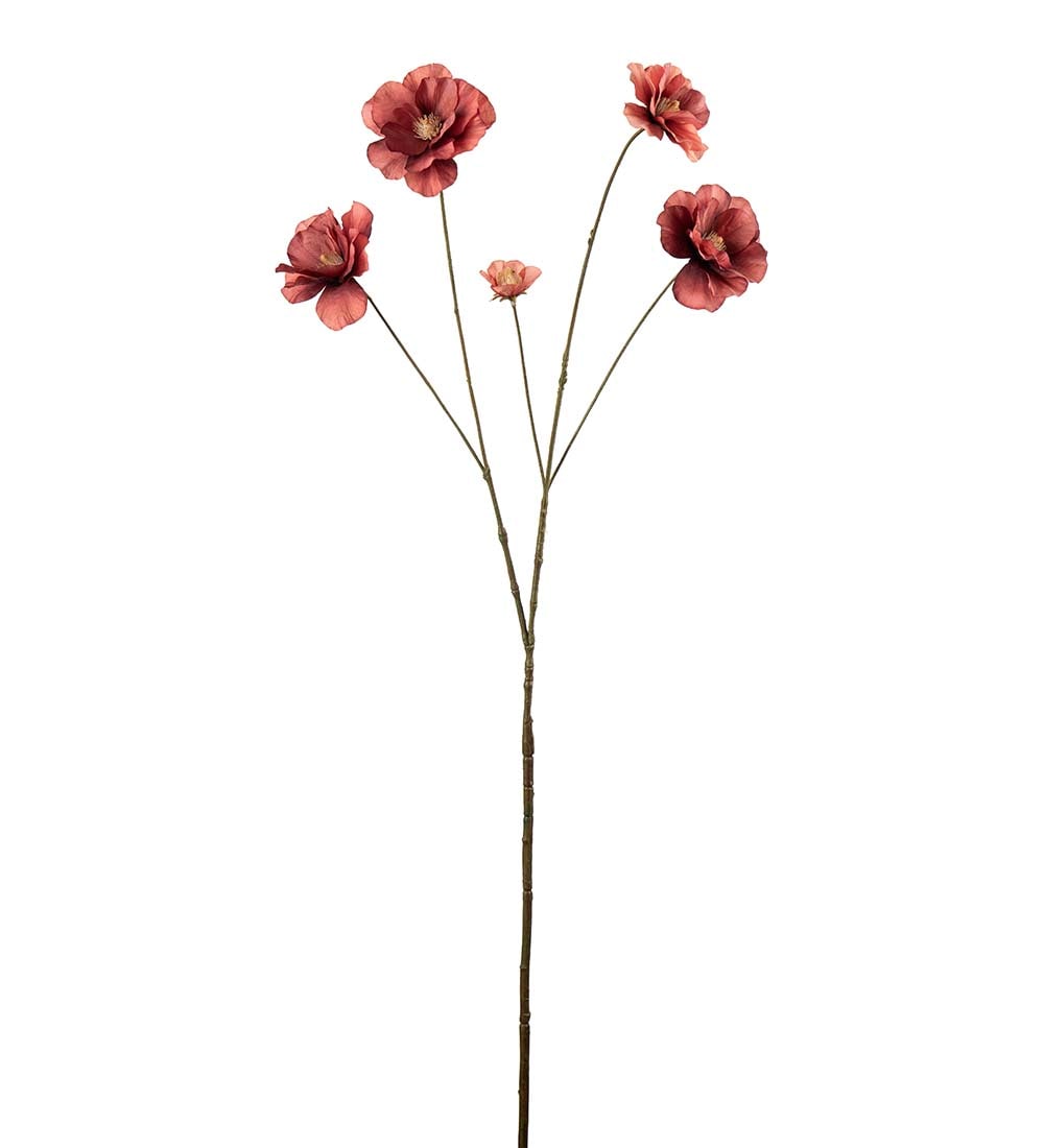 Kunstig rød Ranuncel 80cm
