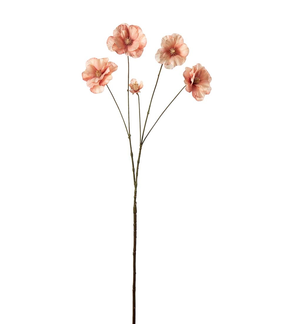 Kunstig fersken Ranuncel 80cm