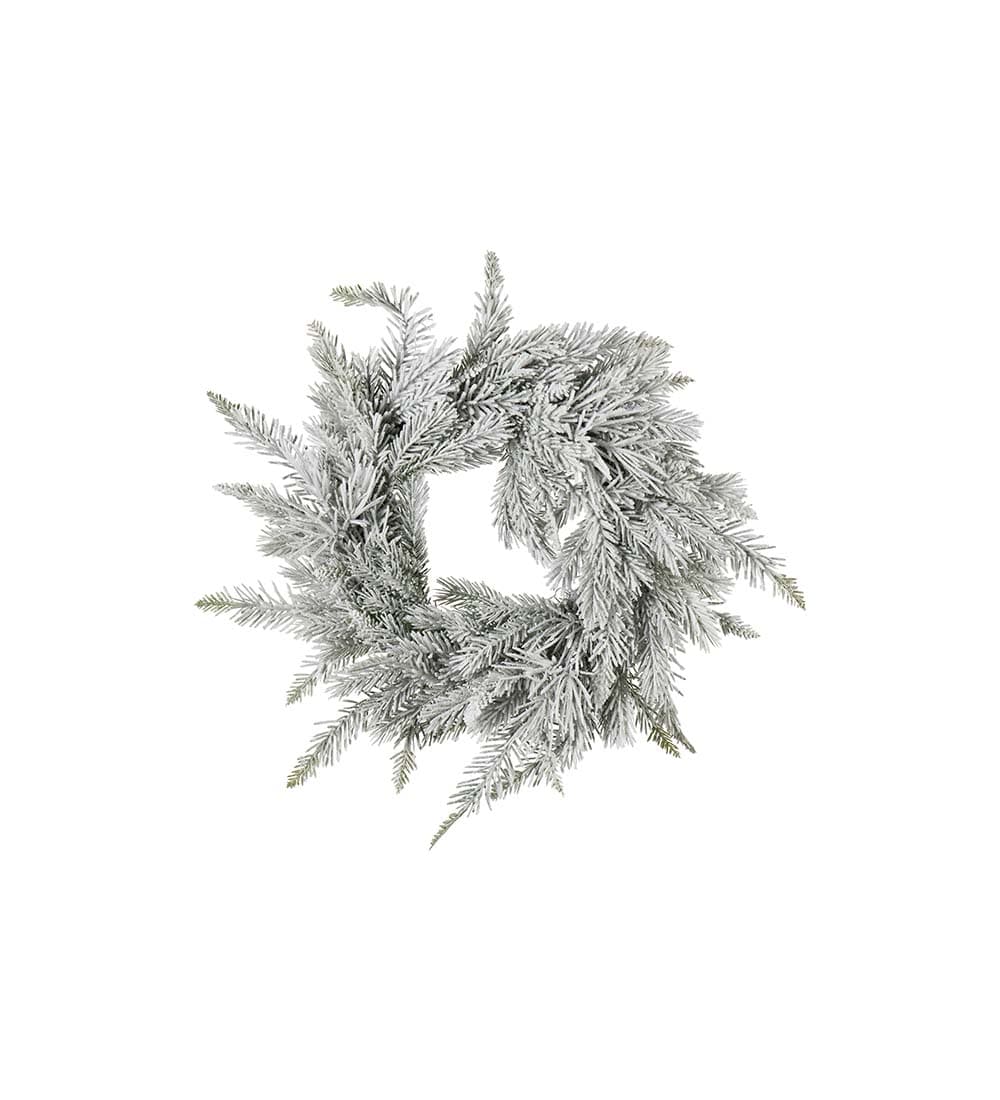 Kunstig hvit Grankrans med snø