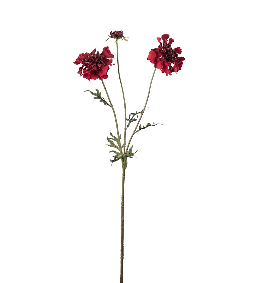 Kunstig rød Scabiosa 65cm