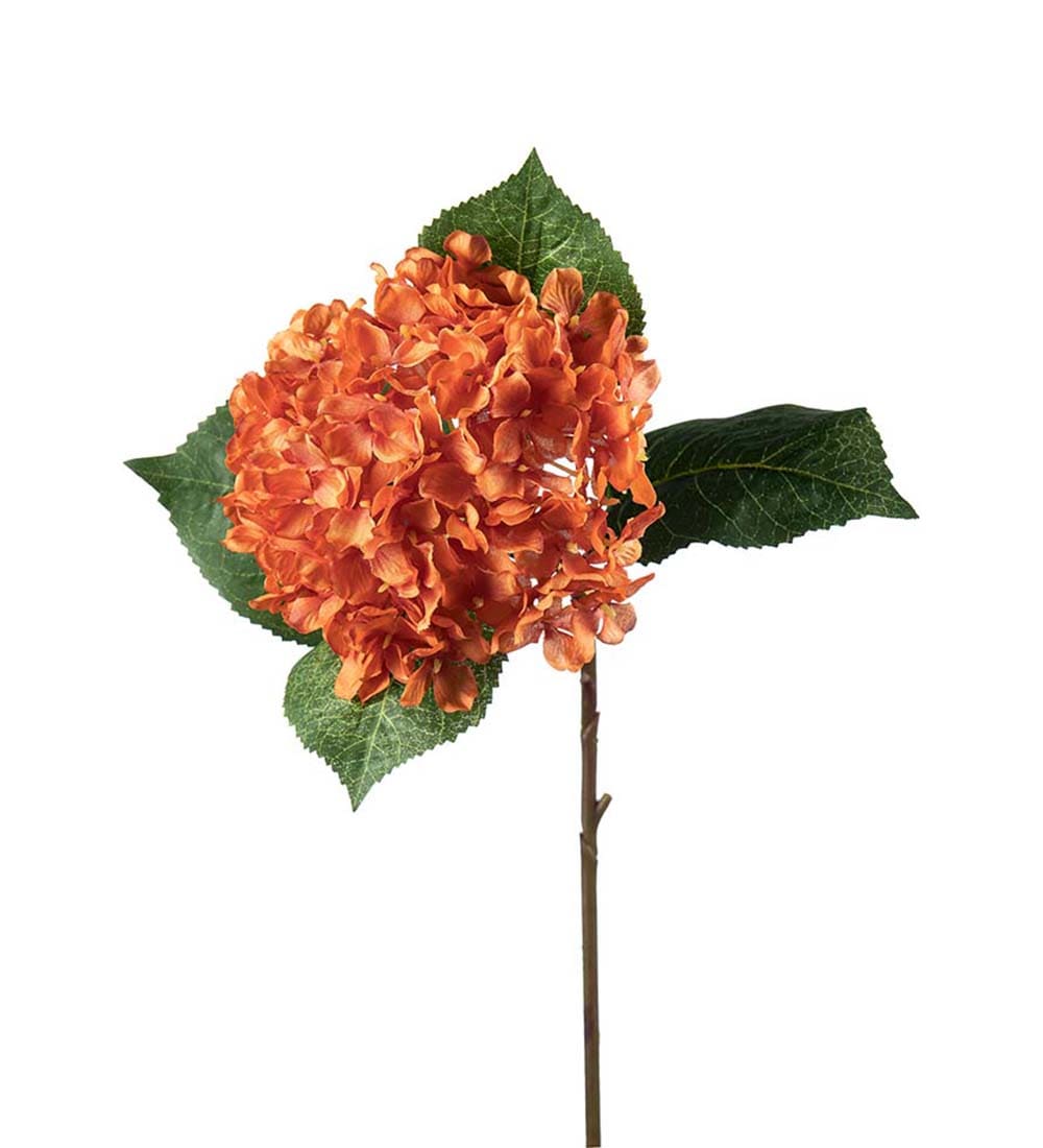 Kunstig oransje Hortensia 40cm