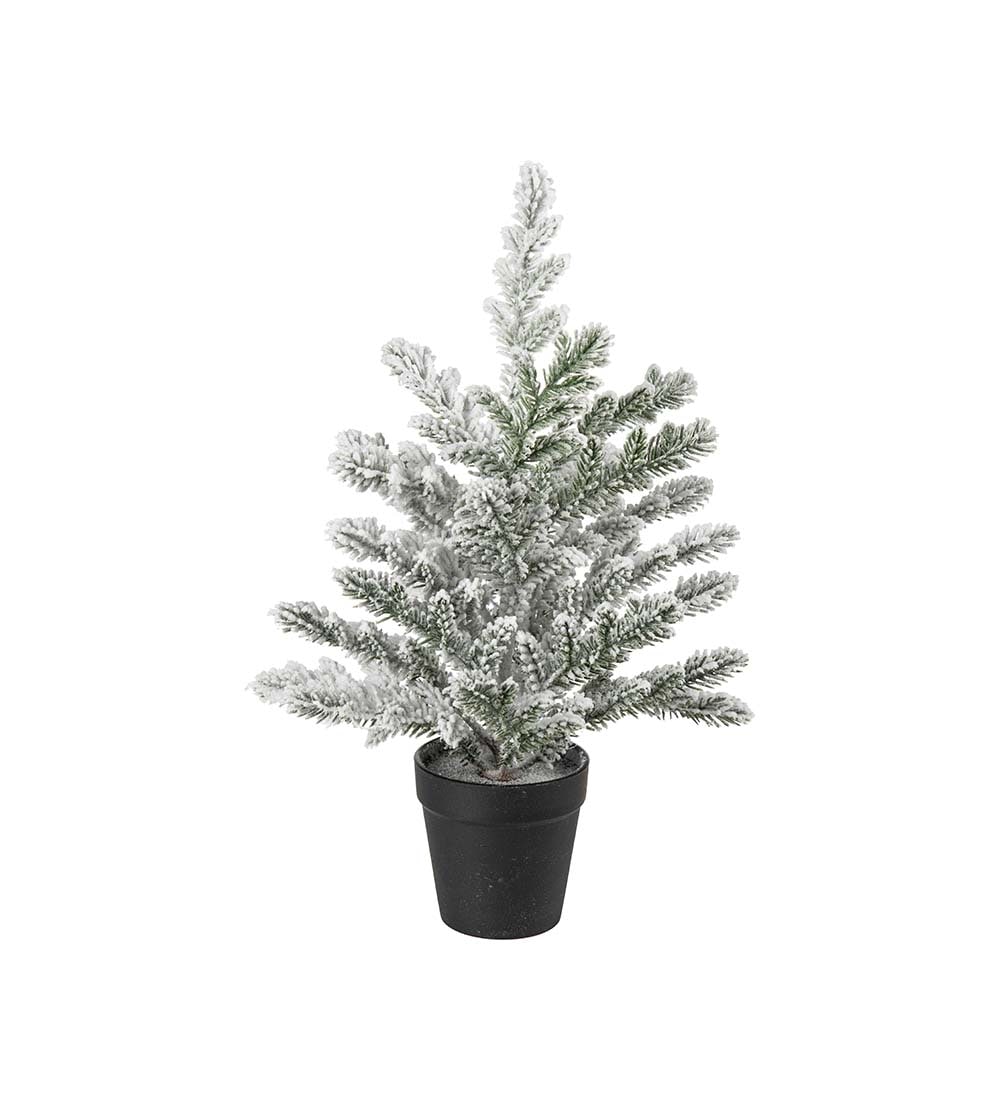 Kunstig grønn Gran med snø 40cm