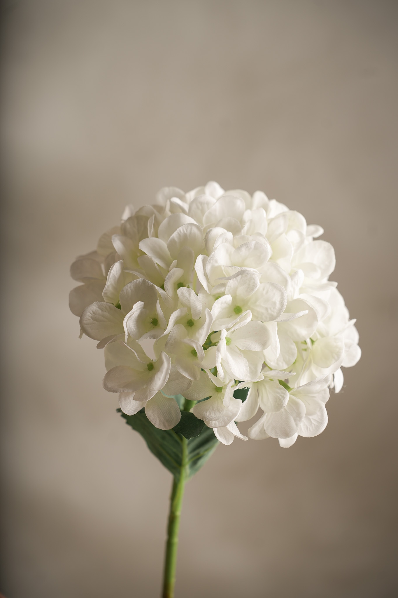 Kunstig hvit Hortensia 48cm