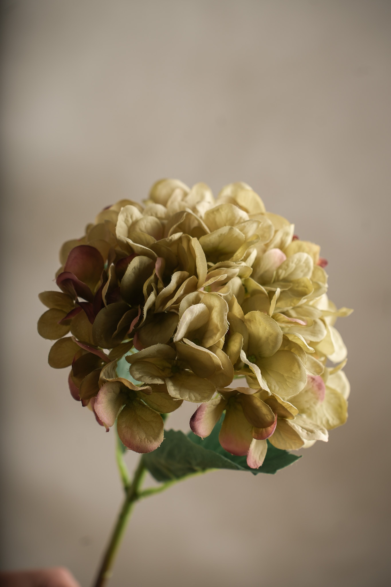 Kunstig grønn Hortensia 48cm