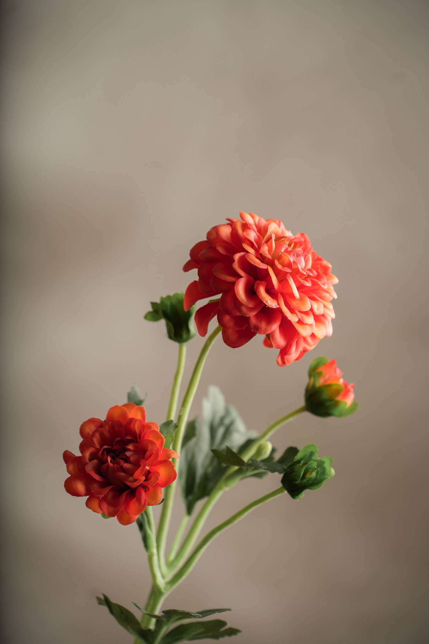 Kunstig oransje Chrysanthemum 52cm