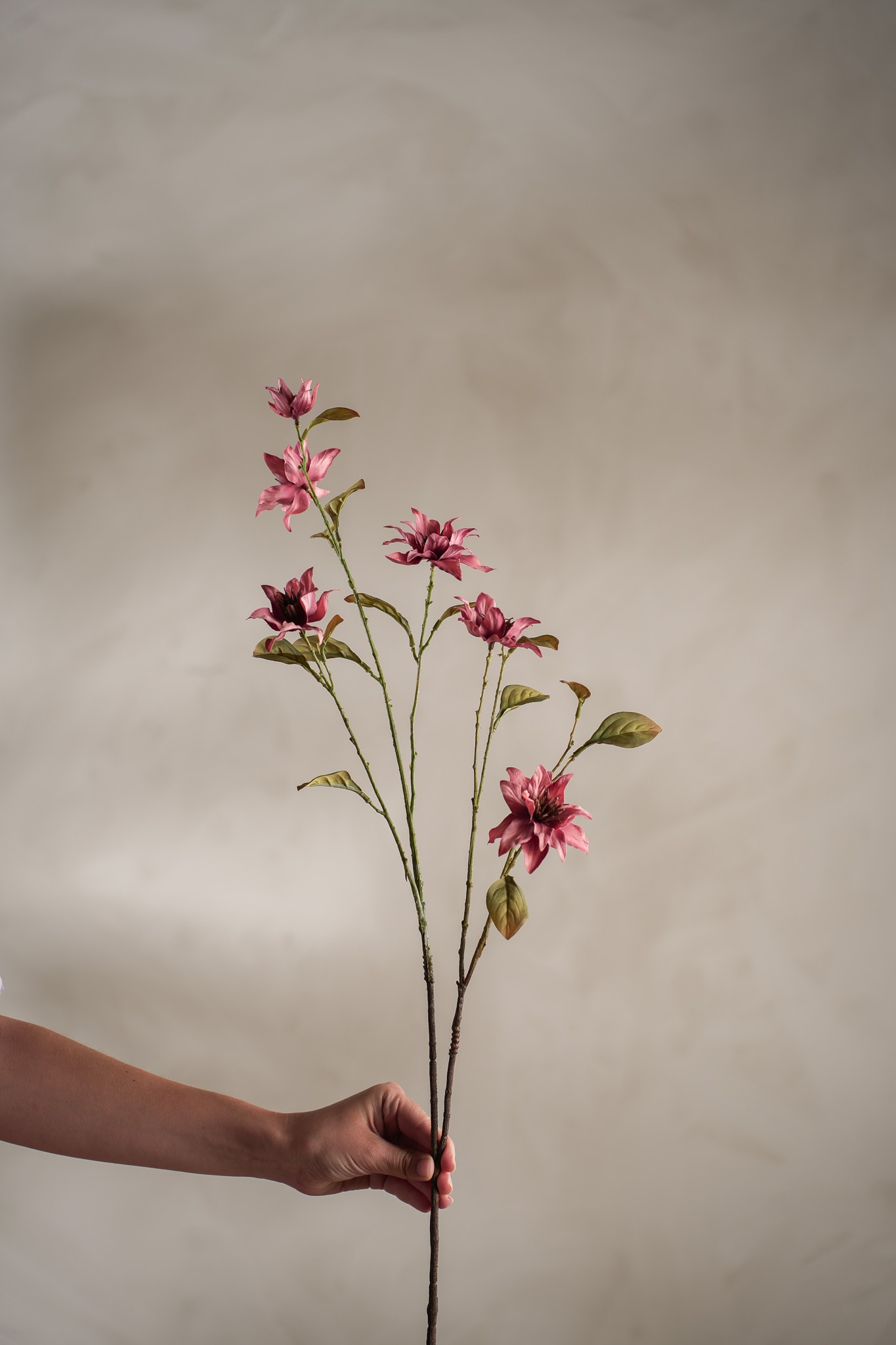 Kunstig rosa Clematis 93cm