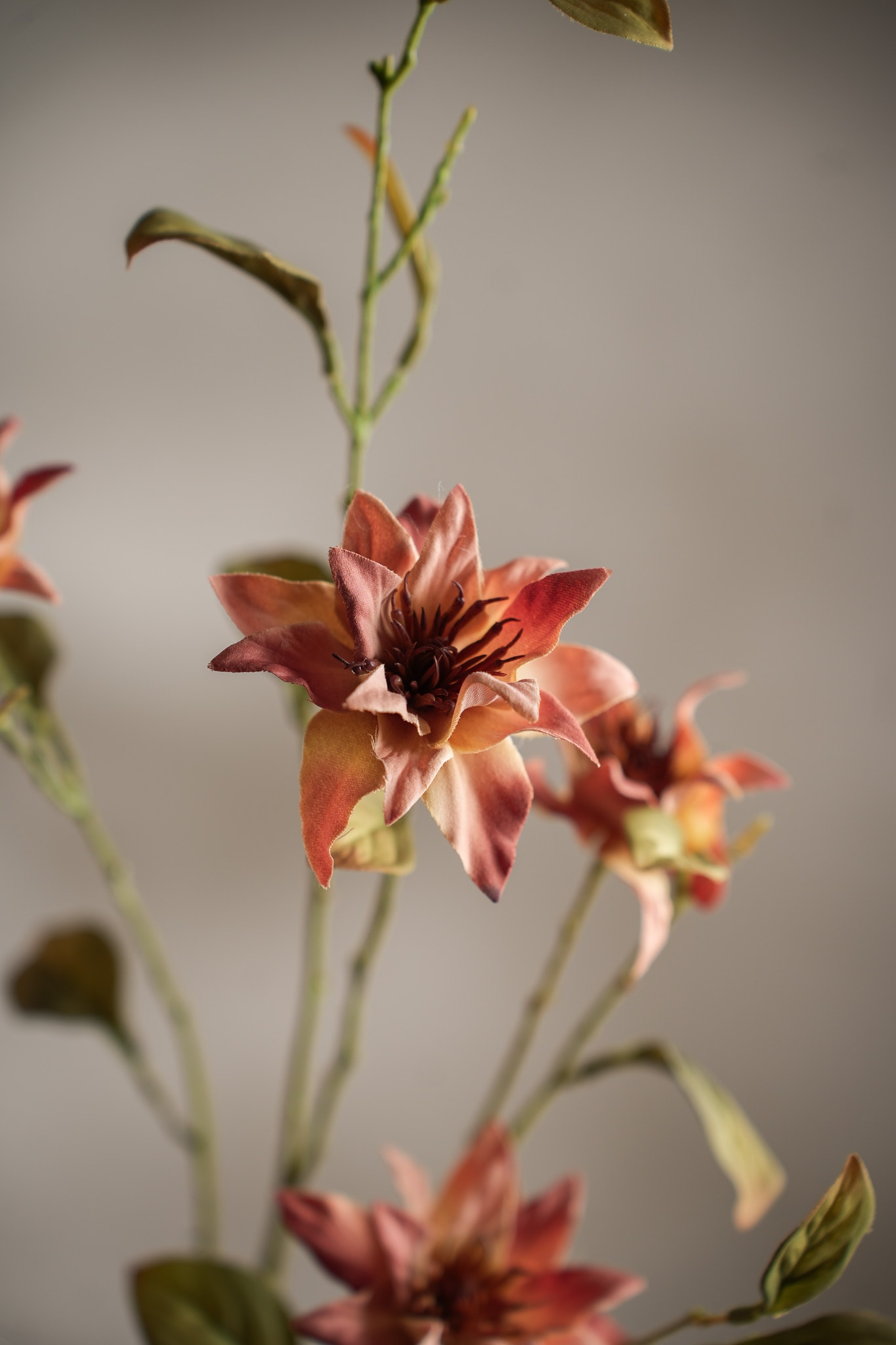 Kunstig oransje Clematis 93cm