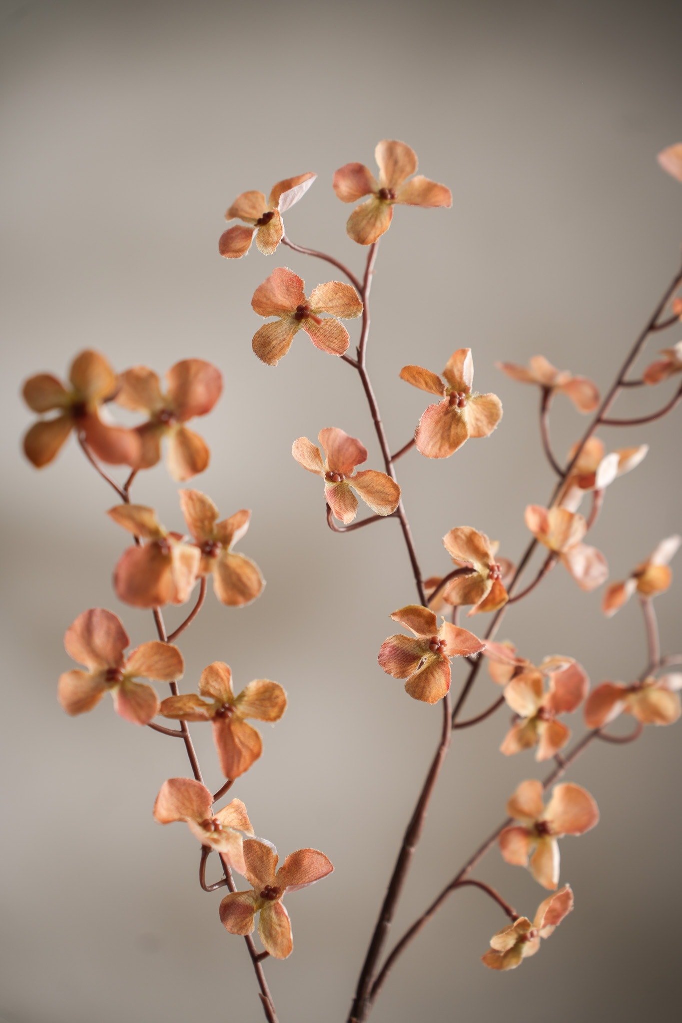 Kunstig ferskenfarget Hortensia 72 cm