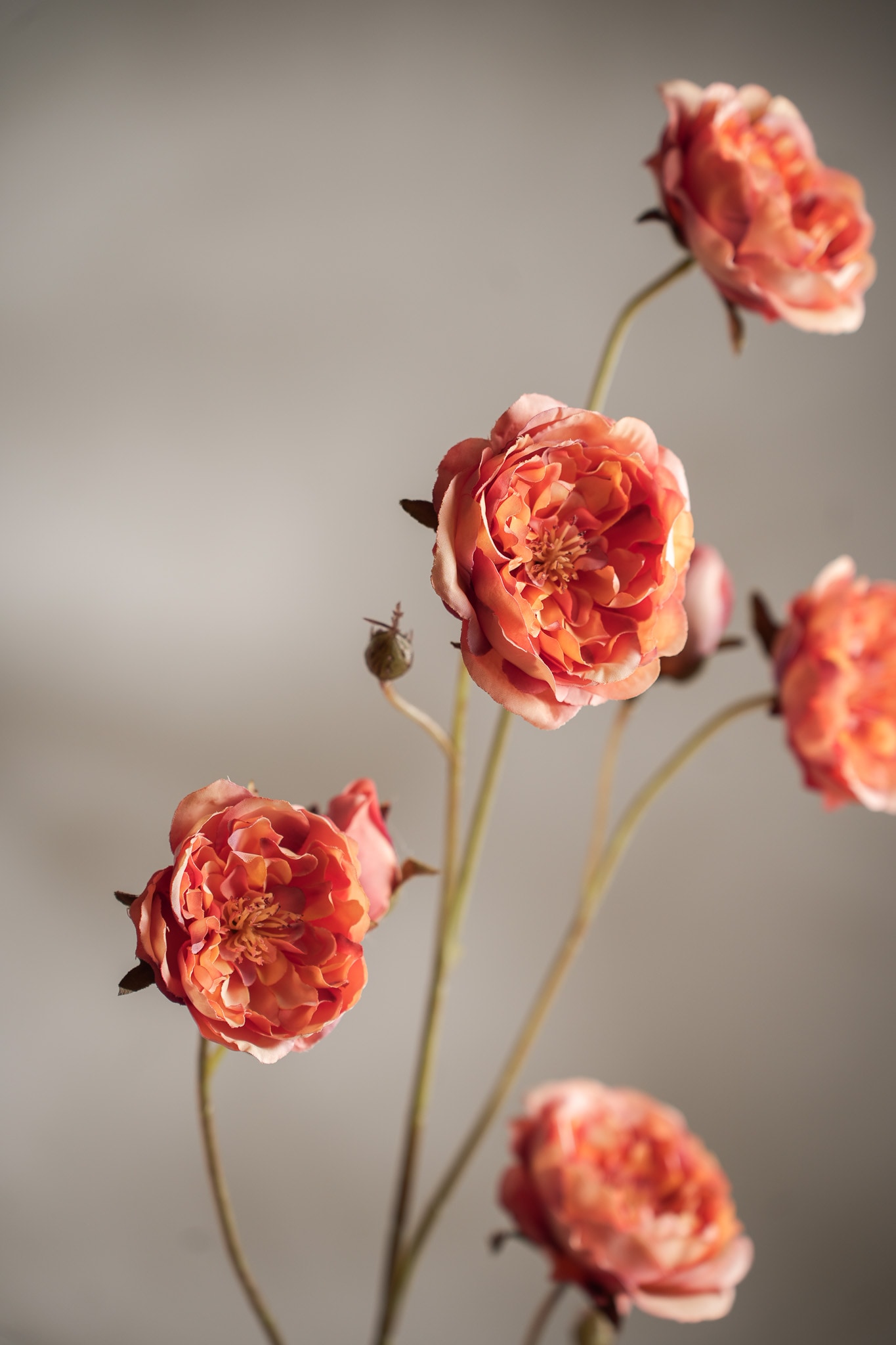 Kunstig oransje Rose 105cm