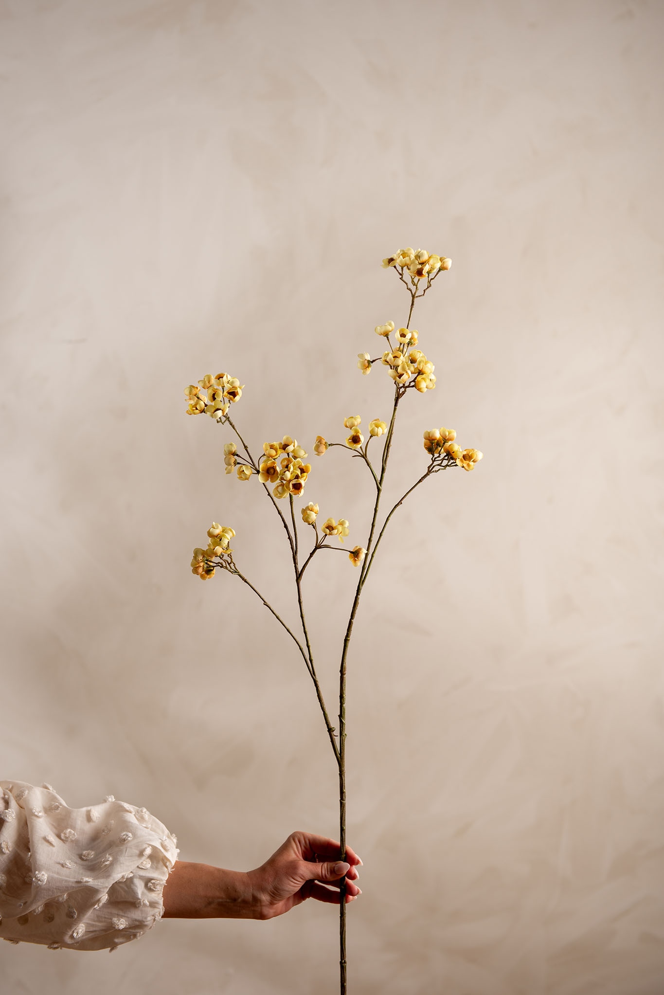 Kunstig gul Ferskenblomst 95cm