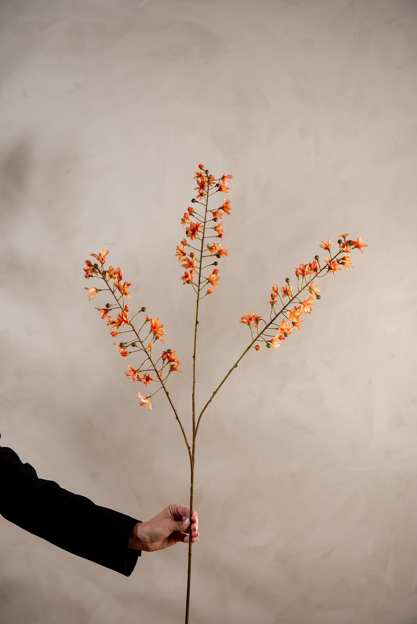 Kunstig oransje Blomsterkvist 110cm