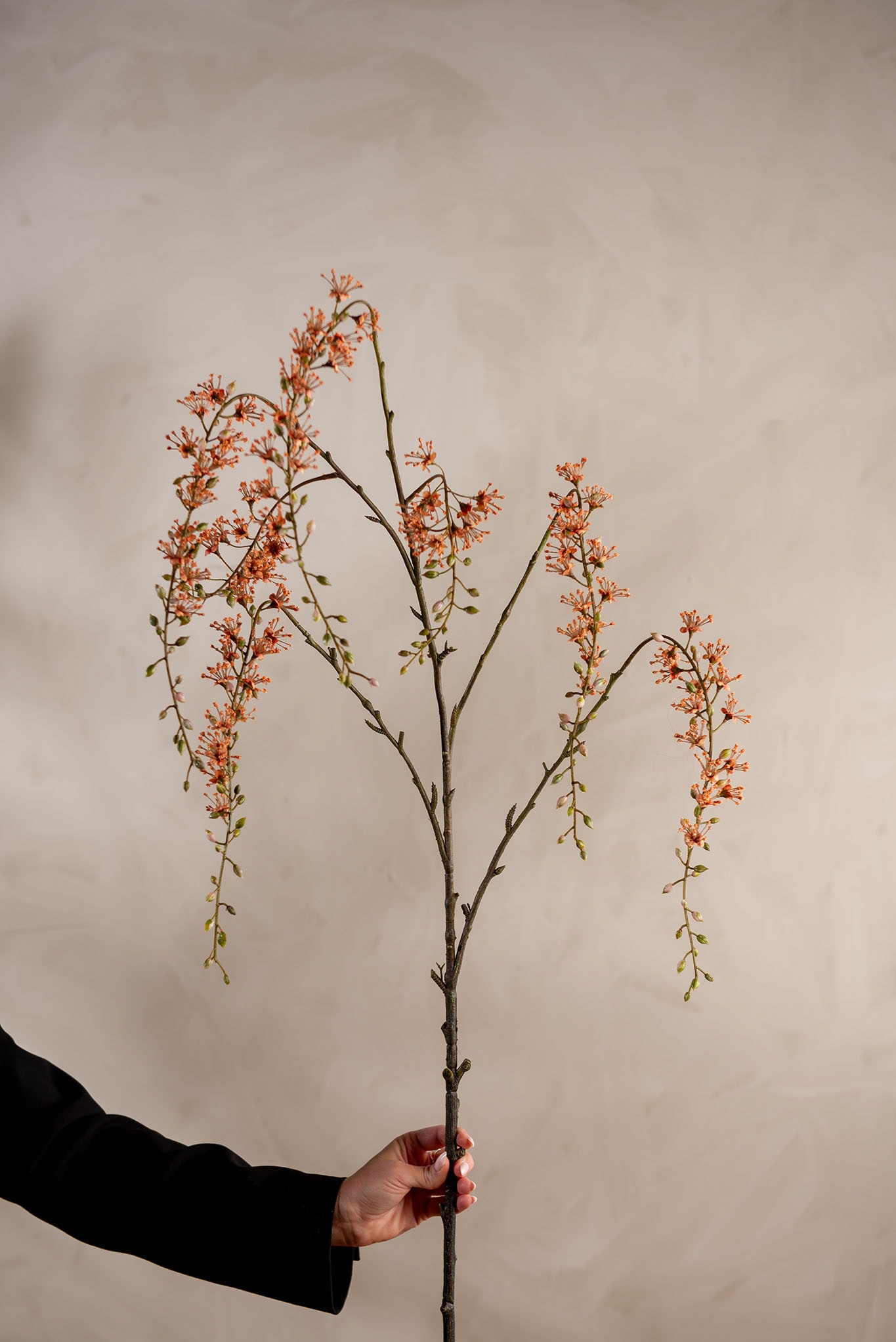 Kunstig oransje Blomsterkvist 164cm