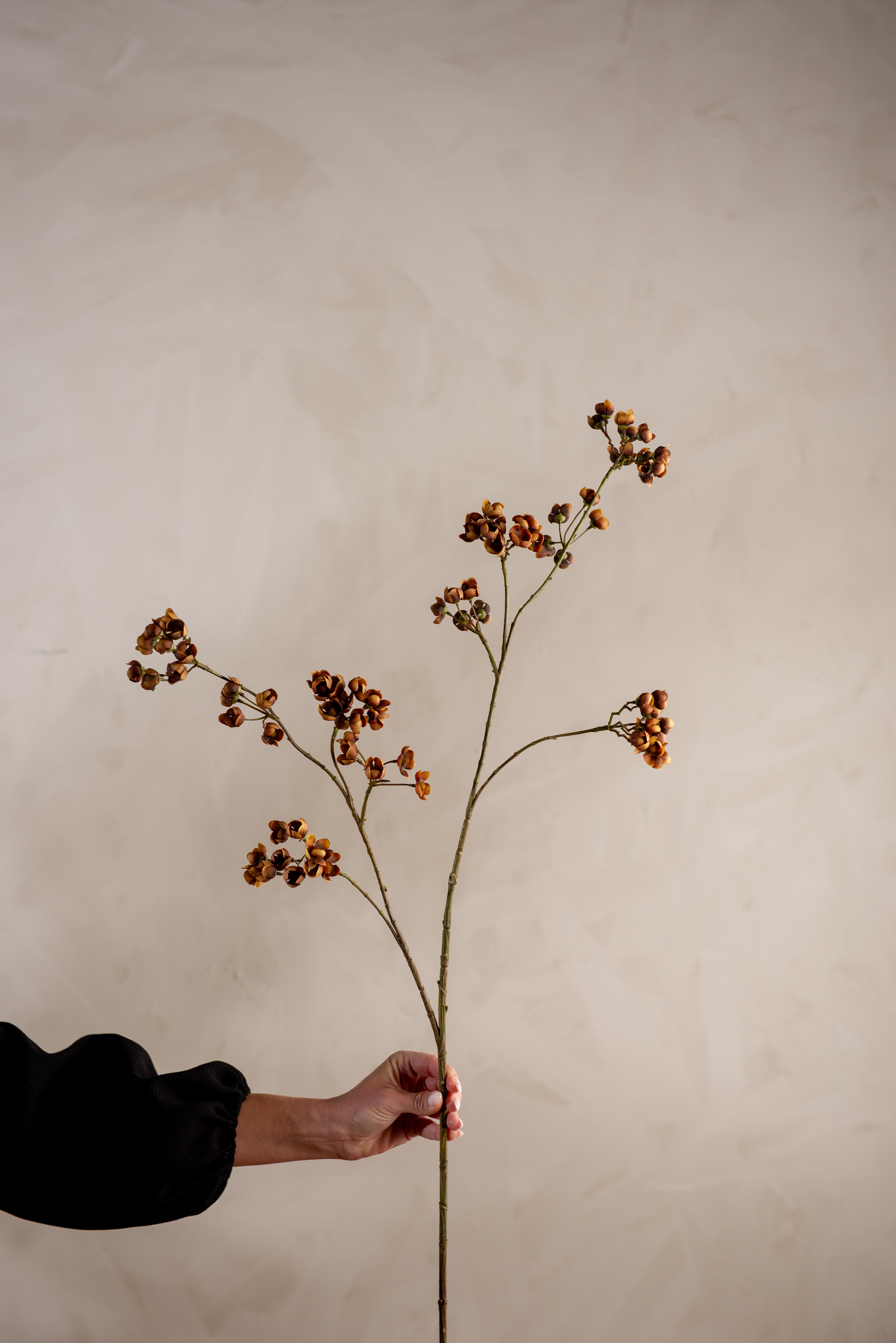 Kunstig brun Ferskenblomst 95cm