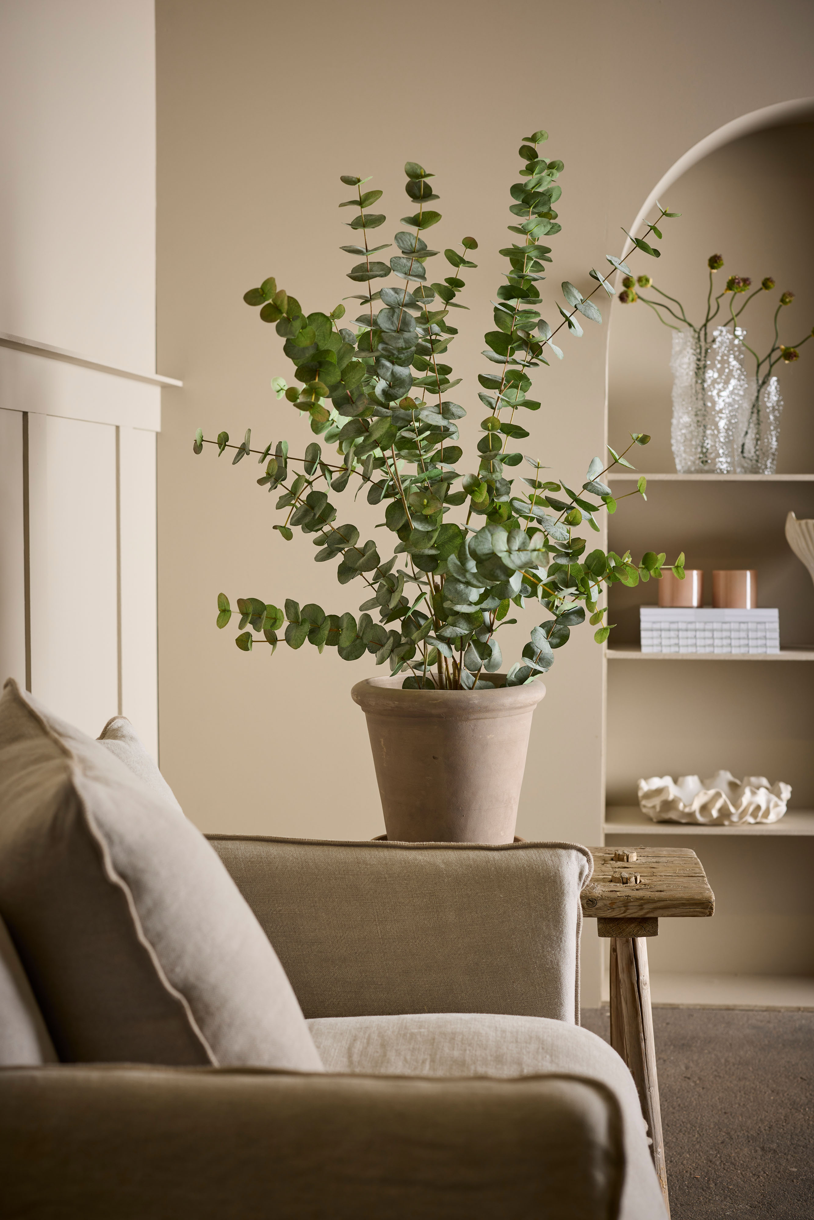 Kunstig grønn eukalyptus 110 cm